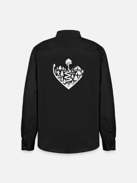 Wanderpfad Abenteuer Natur - Relaxed Fit Unisex Organic Hemd von Stanley/Stella - washed Black