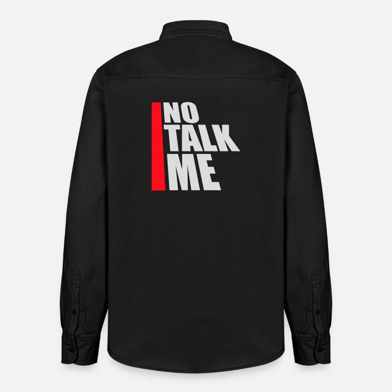 Pas de discours introverti antisocial drôle - Chemise unisexe coupe décontractée bio Stanley/Stella - noir délavé