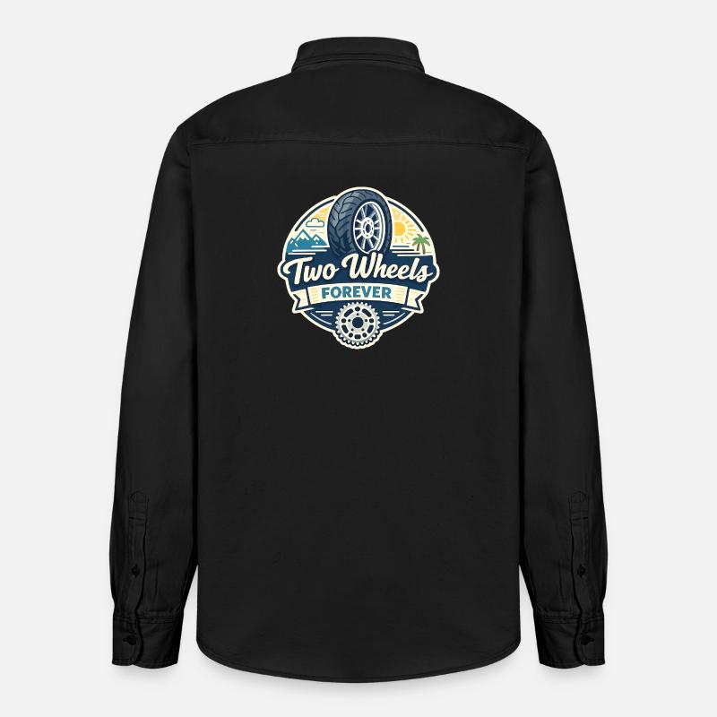 Zwei Räder Forever - Relaxed Fit Unisex Organic Hemd von Stanley/Stella - washed Black