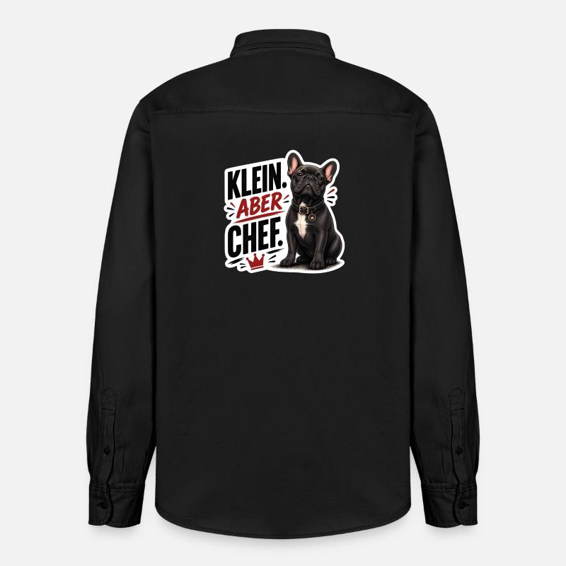 Frenchie – Klein aber Chef Bully - Relaxed Fit Unisex Organic Hemd von Stanley/Stella - washed Black