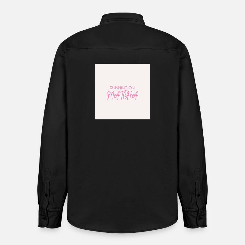 "RUNNING ON MATCHA" Graphic Tee Design - Chemise unisexe coupe décontractée bio Stanley/Stella - noir délavé