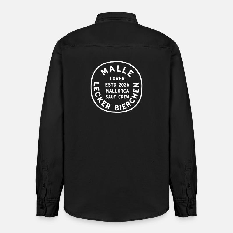 Malle 2026 Lecker Bierchen - Relaxed Fit Unisex Organic Hemd von Stanley/Stella - washed Black