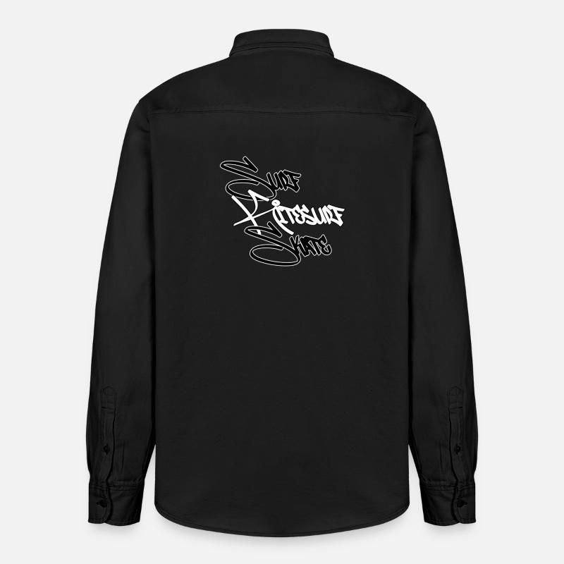 Graffiti Surf Script Blanc - Chemise unisexe coupe décontractée bio Stanley/Stella - noir délavé