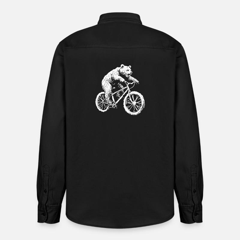 Ours de vélo - Chemise unisexe coupe décontractée bio Stanley/Stella - noir délavé
