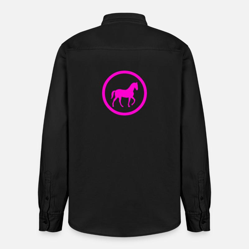Chevaux - Chemise unisexe coupe décontractée bio Stanley/Stella - noir délavé