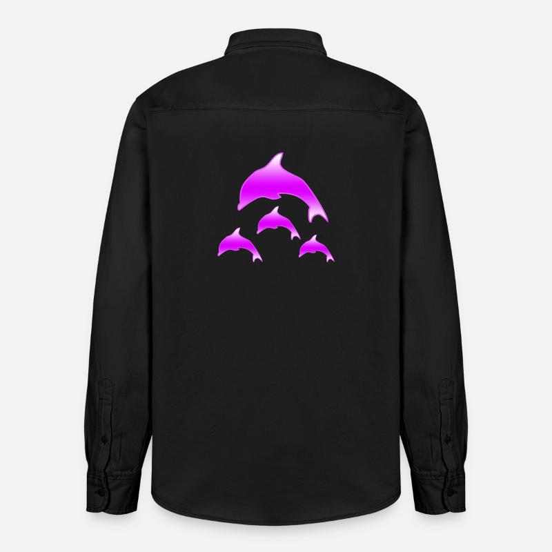 Dauphins - Chemise unisexe coupe décontractée bio Stanley/Stella - noir délavé
