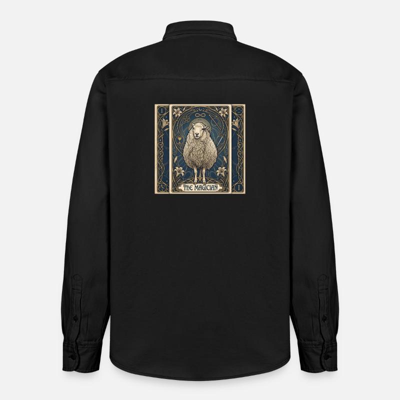 Mouton, le Magicien - Chemise unisexe coupe décontractée bio Stanley/Stella - noir délavé
