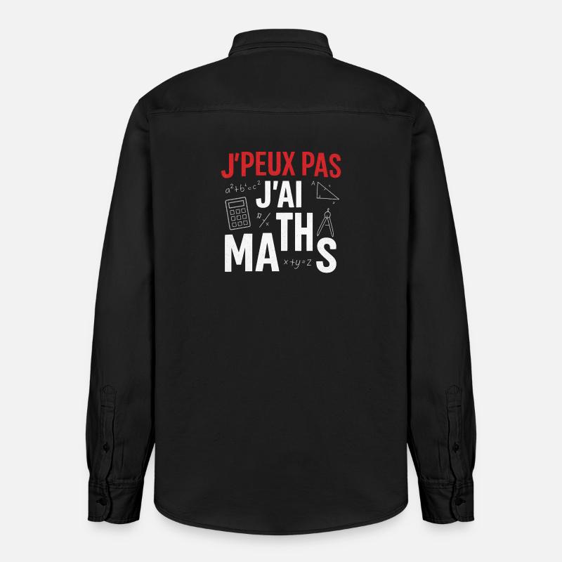 J'peux pas j'ai maths - Chemise unisexe coupe décontractée bio Stanley/Stella - noir délavé