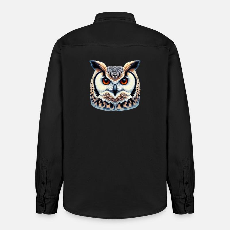 Eule - Relaxed Fit Unisex Organic Hemd von Stanley/Stella - washed Black