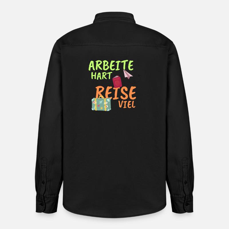 Arbeitehart - Relaxed Fit Unisex Organic Hemd von Stanley/Stella - washed Black