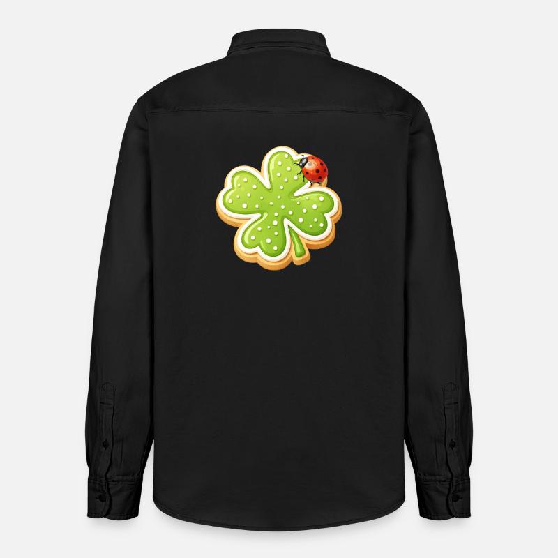 Biscuit trèfle avec Ladybug - Chemise unisexe coupe décontractée bio Stanley/Stella - noir délavé