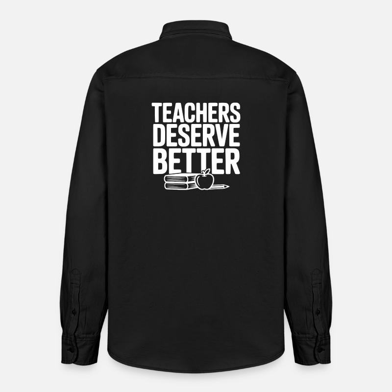 Les enseignants méritent mieux - Chemise unisexe coupe décontractée bio Stanley/Stella - noir délavé