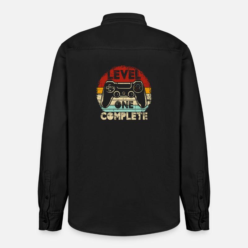 Level One Complete Retro Controller - Relaxed Fit Unisex Organic Hemd von Stanley/Stella - washed Black