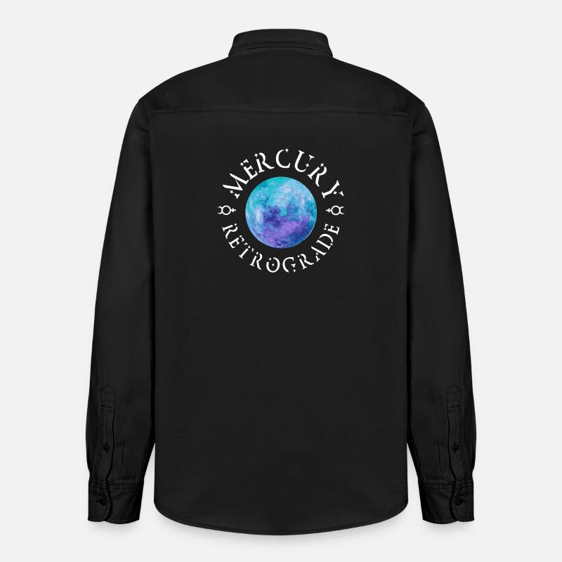 Mercury Retrograde White - Relaxed Fit Unisex Organic Hemd von Stanley/Stella - washed Black
