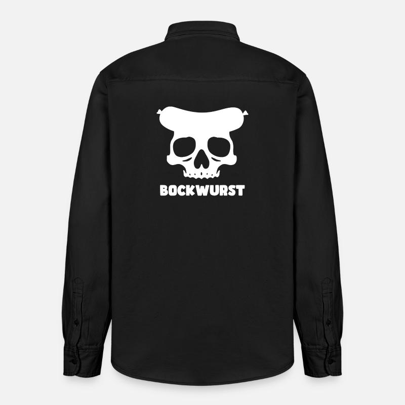 Graphique de crâne de Bockwurst - Chemise unisexe coupe décontractée bio Stanley/Stella - noir délavé