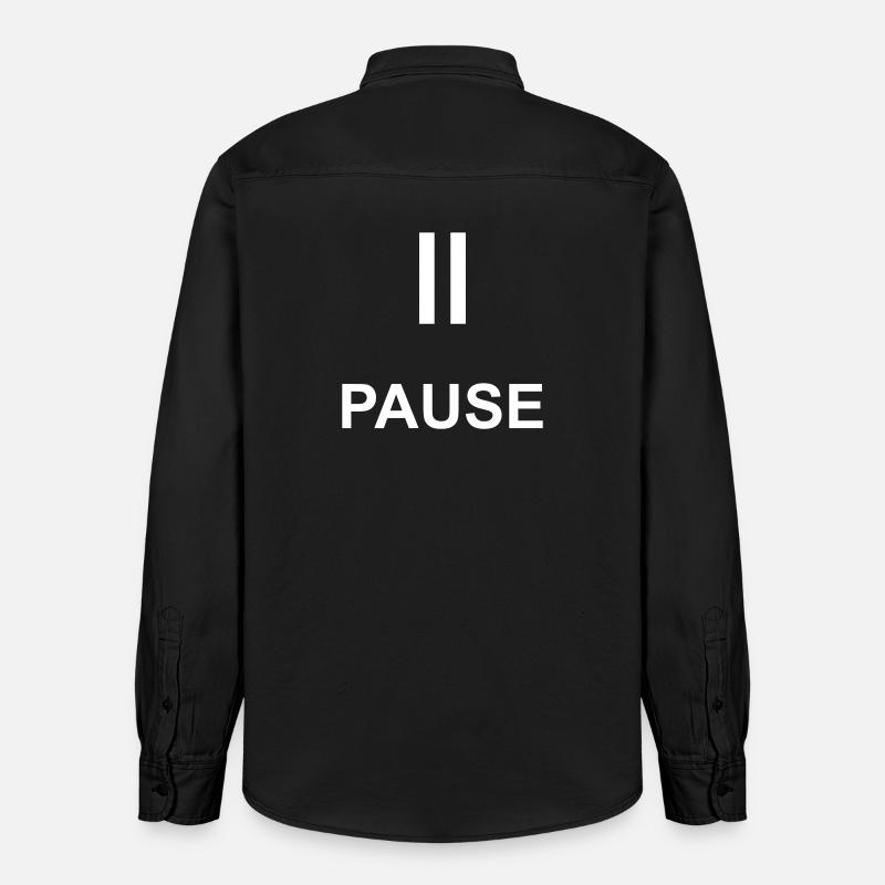 Pause Auszeit Geschenk Statement - Relaxed Fit Unisex Organic Hemd von Stanley/Stella - washed Black