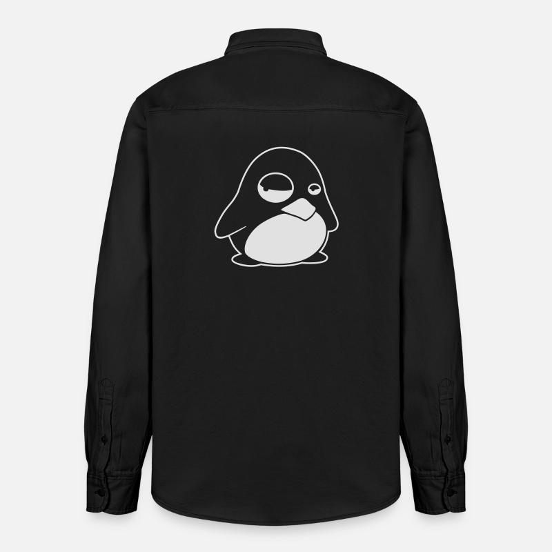 TUX Pinguin, LINUX - Chemise unisexe coupe décontractée bio Stanley/Stella - noir délavé