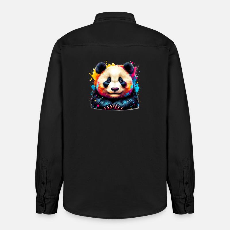 Panda - Chemise unisexe coupe décontractée bio Stanley/Stella - noir délavé