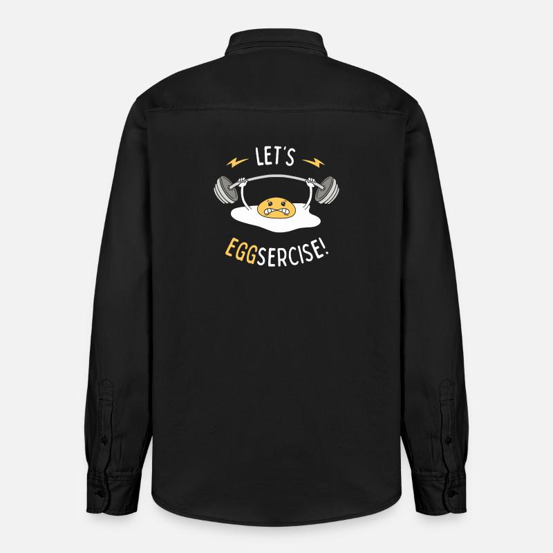 On va faire du Eggsercise ! - Chemise unisexe coupe décontractée bio Stanley/Stella - noir délavé