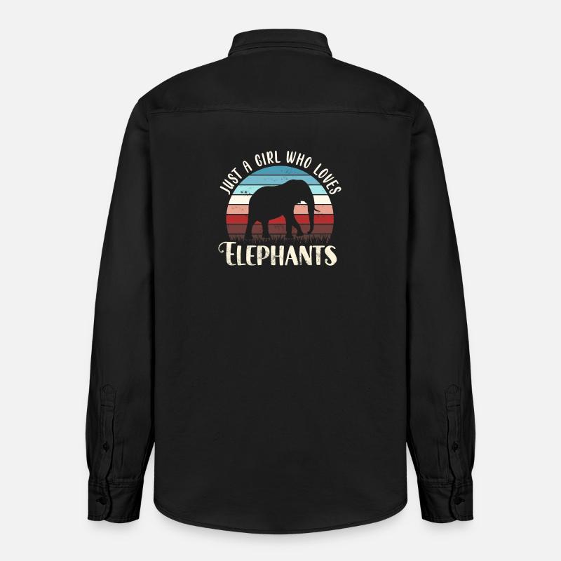 Elefant Elefanten - Relaxed Fit Unisex Organic Hemd von Stanley/Stella - washed Black