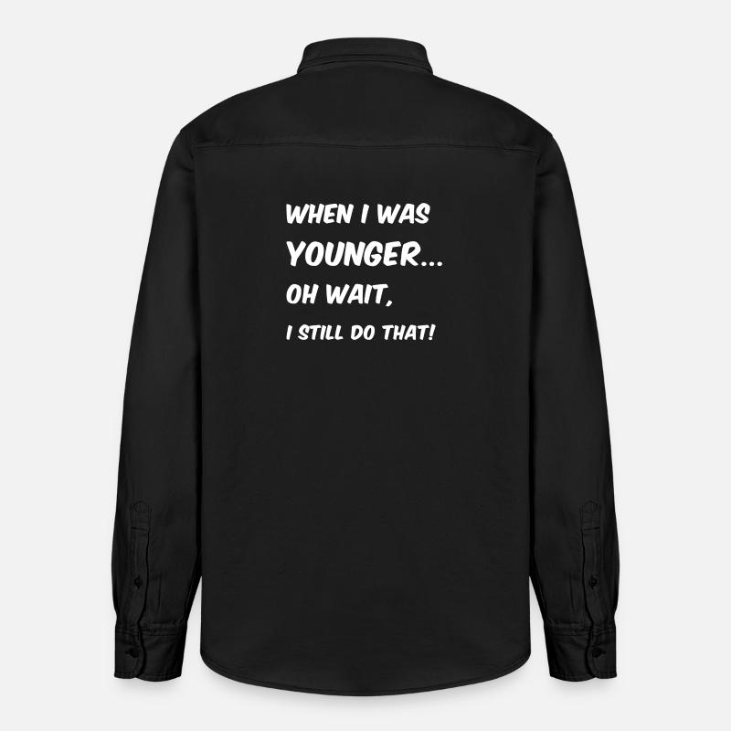 Quand j’étais plus jeune - Chemise unisexe coupe décontractée bio Stanley/Stella - noir délavé