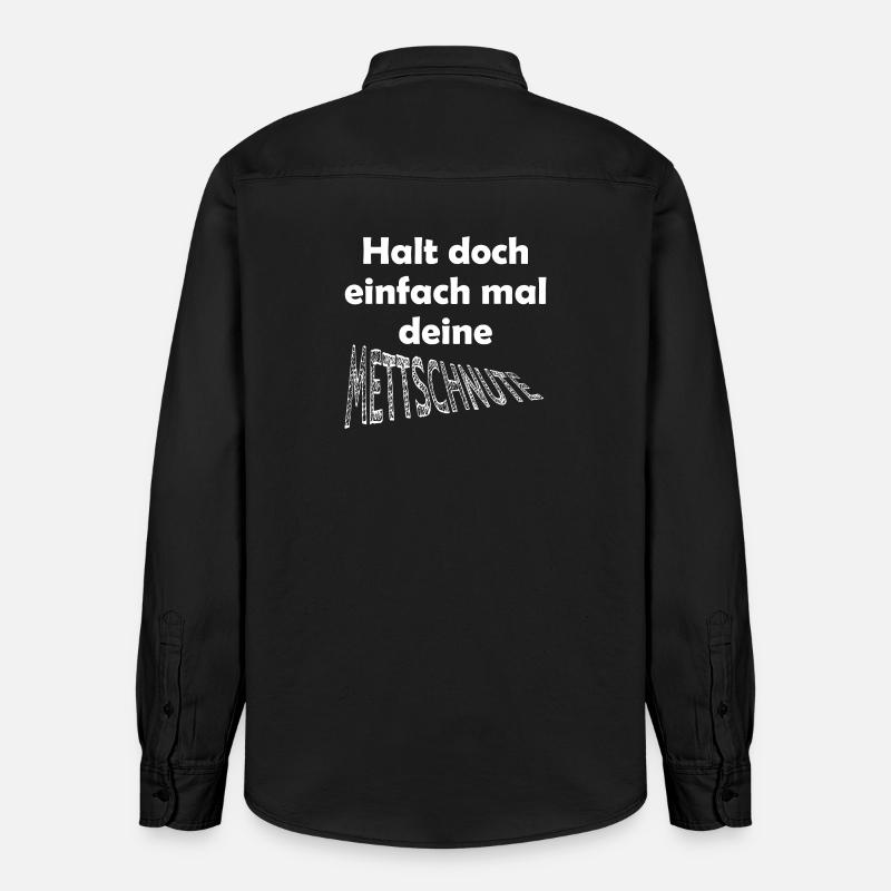 Lustiger Spruch Mettschnute halten - Relaxed Fit Unisex Organic Hemd von Stanley/Stella - washed Black