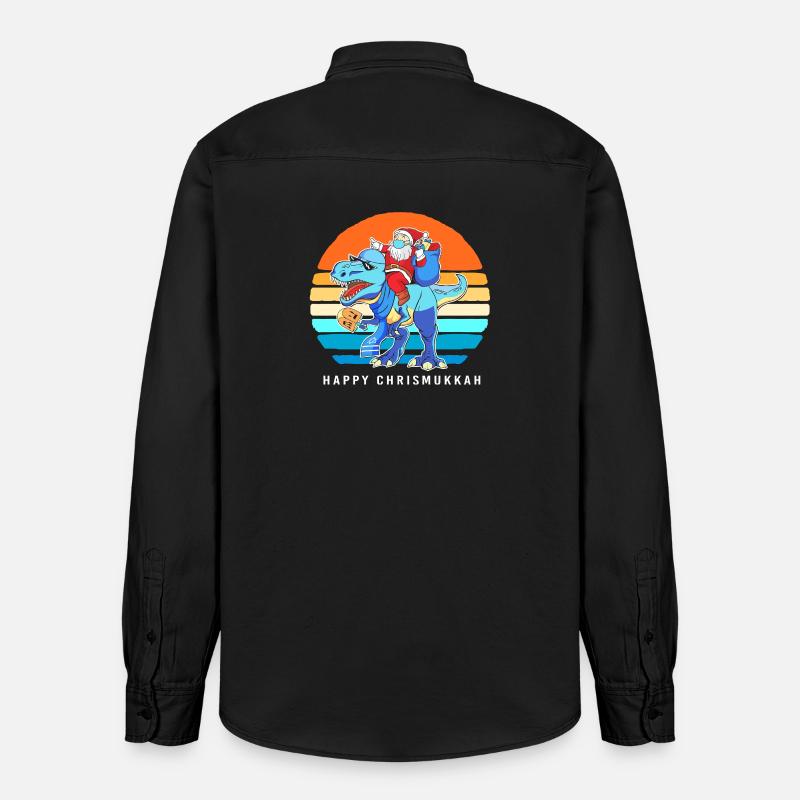 Hanoukka Hanoukka Hanoukka Noël - Chemise unisexe coupe décontractée bio Stanley/Stella - noir délavé