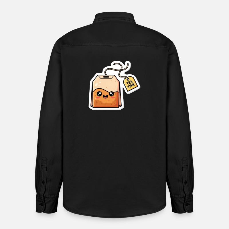 Kawaii Teebeutel Tea Time - Relaxed Fit Unisex Organic Hemd von Stanley/Stella - washed Black