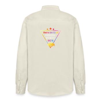 Retro Kopf Modern Herz 90er Flair - Relaxed Fit Unisex Organic Hemd von Stanley/Stella - Natur - Hinten - AI Model Male 178 light (178cm)