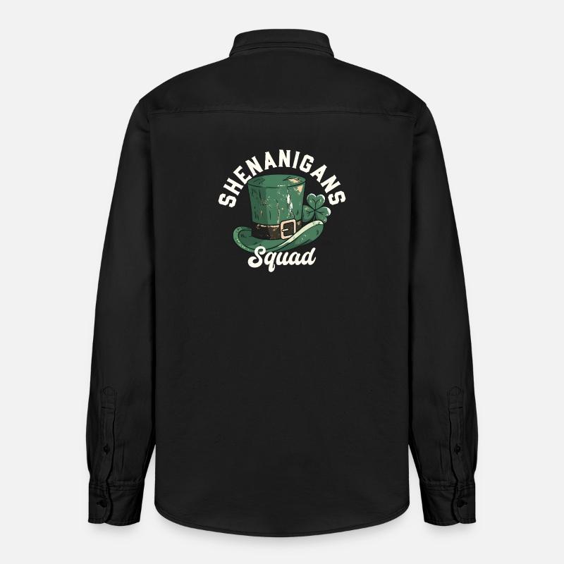 Shenanigans Squad Leprechaun-Hut - Relaxed Fit Unisex Organic Hemd von Stanley/Stella - washed Black