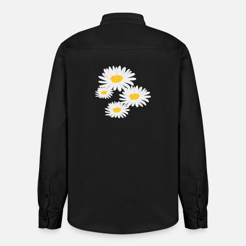 Blume Gänseblümchen - Relaxed Fit Unisex Organic Hemd von Stanley/Stella - washed Black