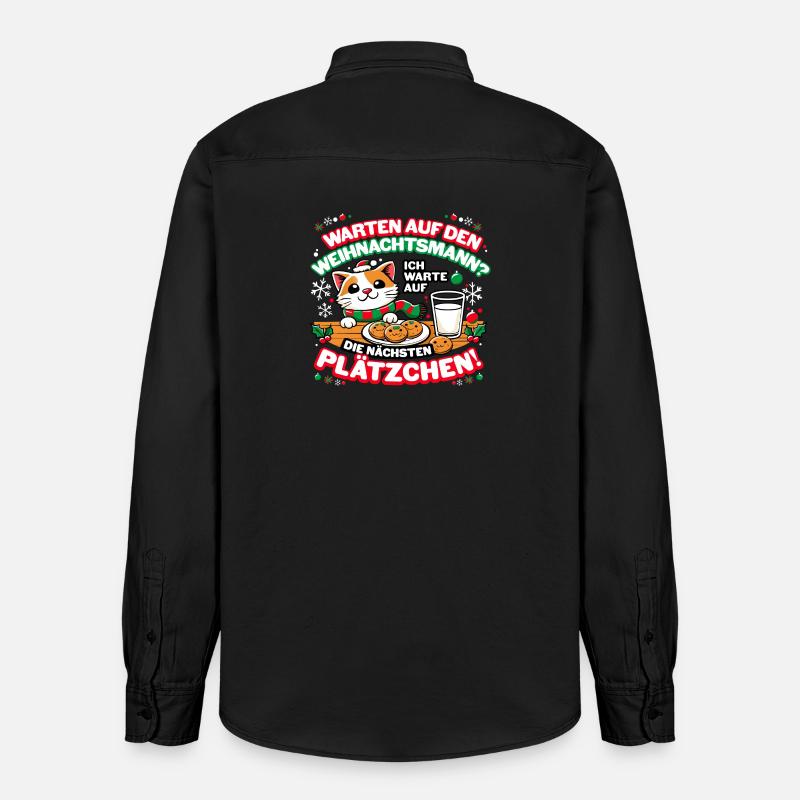 Ich warte auf die nächsten Plätzchen - Relaxed Fit Unisex Organic Hemd von Stanley/Stella - washed Black