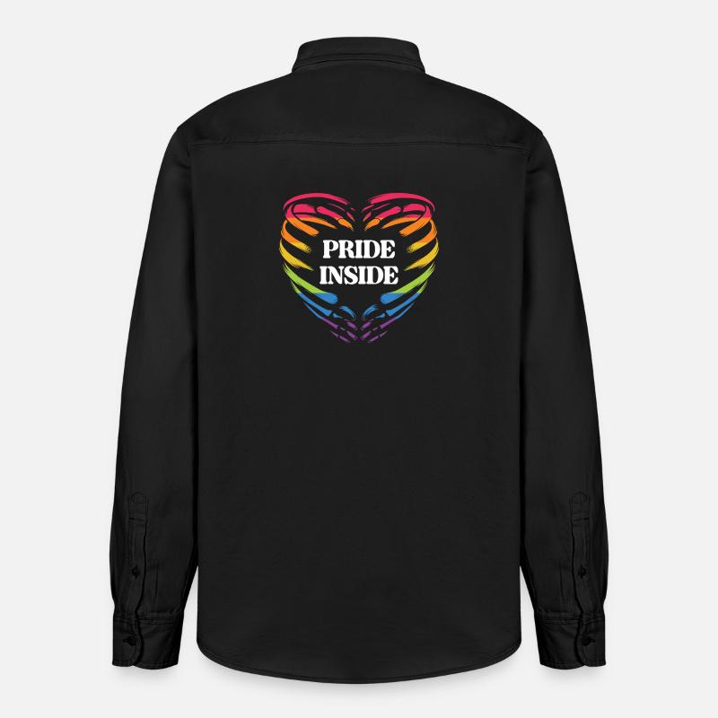 LGBT Pride Monat - Pride Inside - Relaxed Fit Unisex Organic Hemd von Stanley/Stella - washed Black
