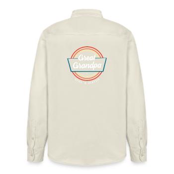 Grandpa Grandpa Grandchild Grandpa Grandpa - Relaxed Fit Unisex Organic Shirt by Stanley/Stella - soft Ecru - Back - AI Model Male 178 light (178cm)