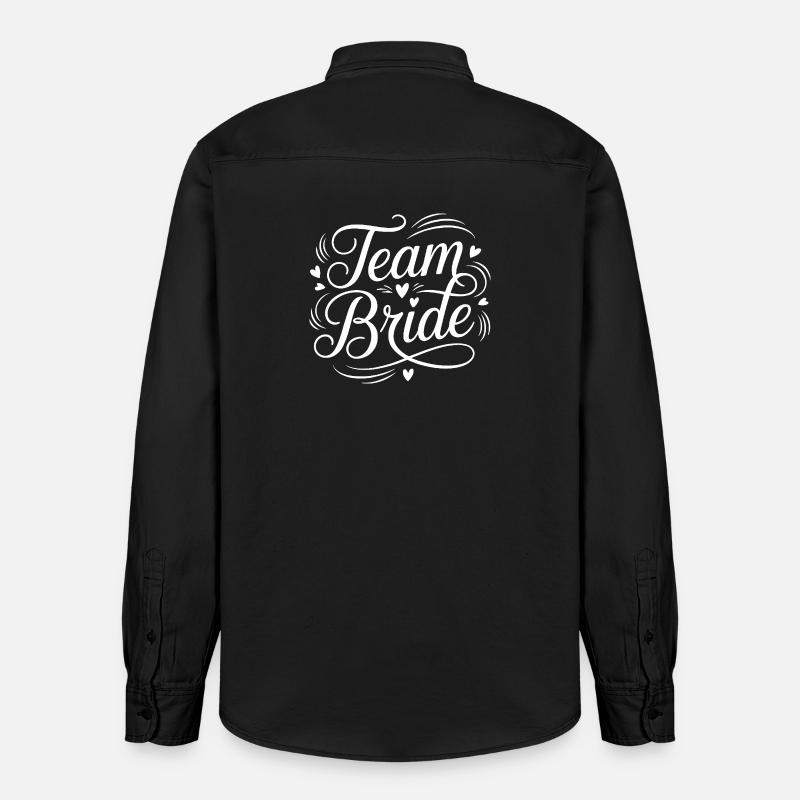 Team Bride Script Motiv - Relaxed Fit Unisex Organic Hemd von Stanley/Stella - washed Black