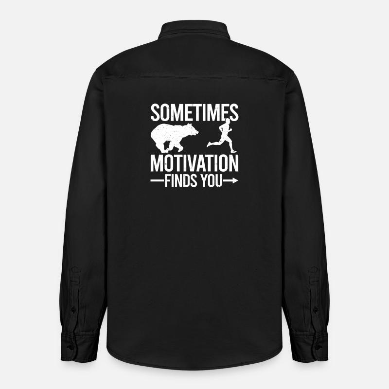 Parfois, la motivation vous trouve - Chemise unisexe coupe décontractée bio Stanley/Stella - noir délavé