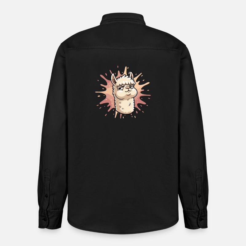 Éclaboussure de lama confiante - Chemise unisexe coupe décontractée bio Stanley/Stella - noir délavé