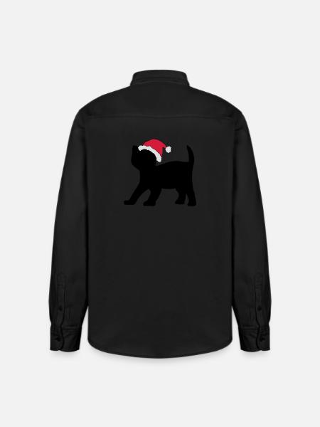 Kitten in an Xmas Hat. - Relaxed Fit Unisex Organic Shirt by Stanley/Stella - washed black
