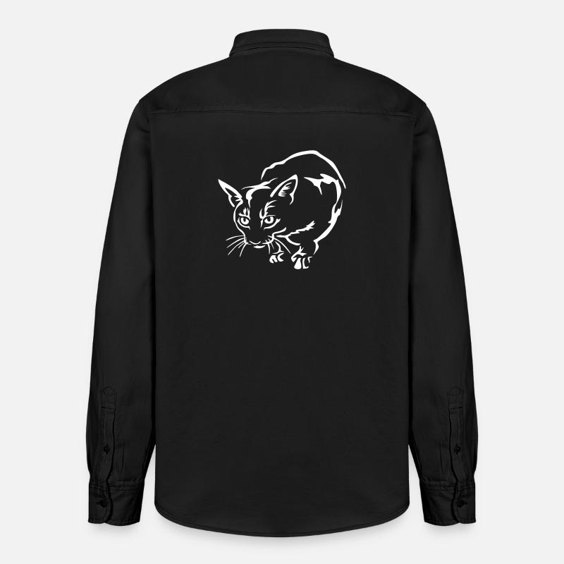 Chat Abyssiner « Édition Noire » - Chemise unisexe coupe décontractée bio Stanley/Stella - noir délavé