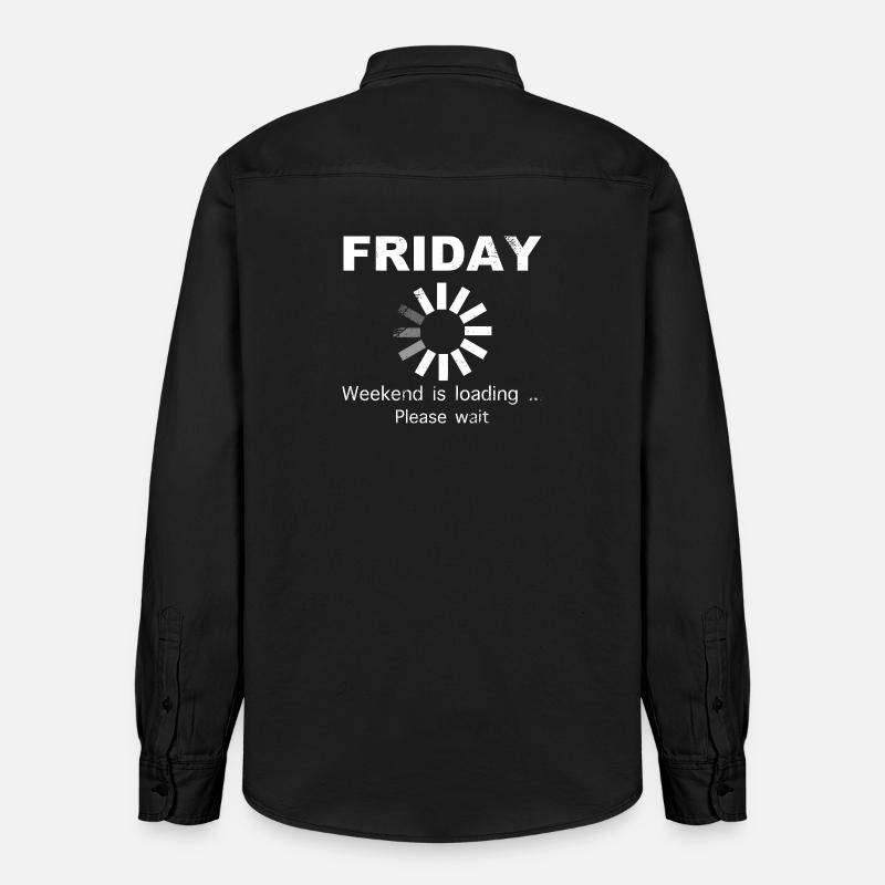 Friday Weekend Loading Spruch - Relaxed Fit Unisex Organic Hemd von Stanley/Stella - washed Black