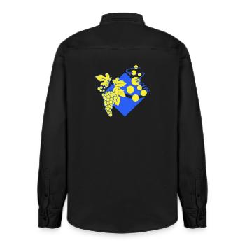 Logo revisité la Marne - Chemise unisexe coupe décontractée bio Stanley/Stella - noir délavé - Dos - AI Model Male 178 light (178cm)