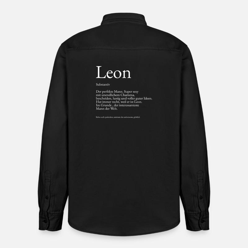 Leon Dictionary Explanation First name Lukas - Relaxed Fit Unisex Organic Shirt by Stanley/Stella - washed black