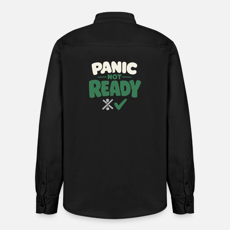 Ruhe Schlägt Panikbereitschaft, Lebensstil, - Relaxed Fit Unisex Organic Hemd von Stanley/Stella - washed Black