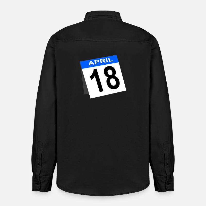 Calendrier du 18e anniversaire d’avril - Chemise unisexe coupe décontractée bio Stanley/Stella - noir délavé