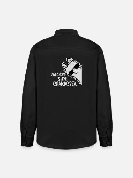 Llama Alpaca Sarcastic Side Character Sarcastic - Relaxed Fit Unisex Organic Shirt by Stanley/Stella - washed black