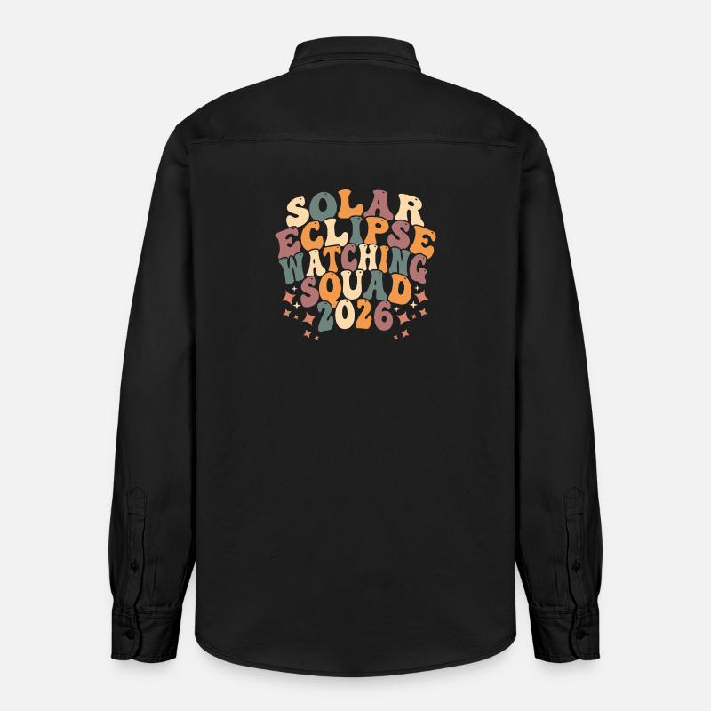Solar Eclipse Squad 2026 - Relaxed Fit Unisex Organic Hemd von Stanley/Stella - washed Black