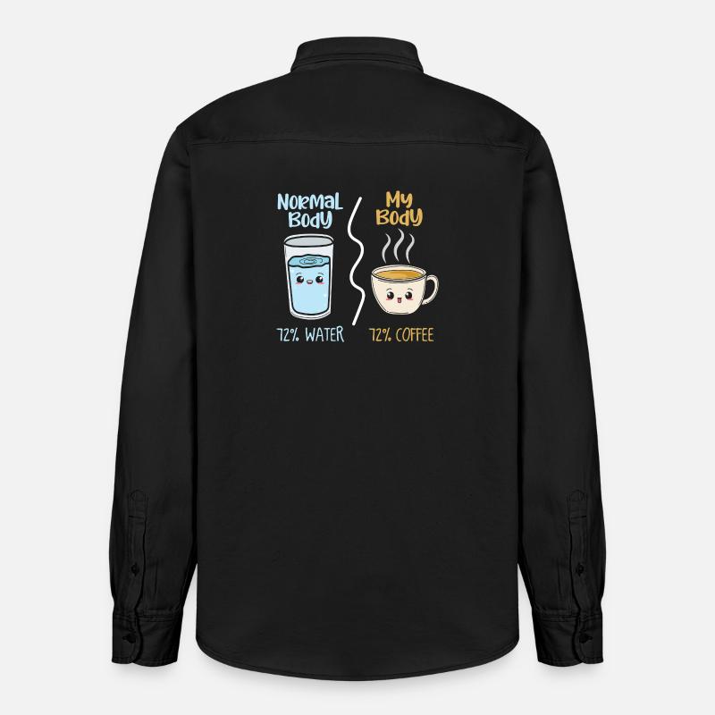 Café vs eau 72 % - Chemise unisexe coupe décontractée bio Stanley/Stella - noir délavé