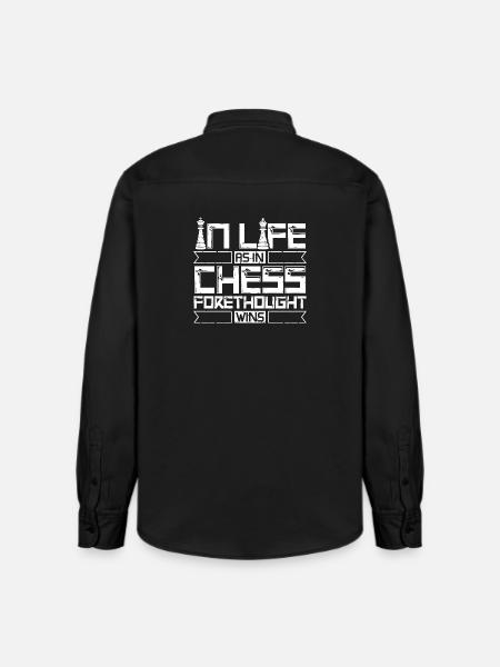 Échiquier des joueurs d’échecs - Chemise unisexe coupe décontractée bio Stanley/Stella - noir délavé