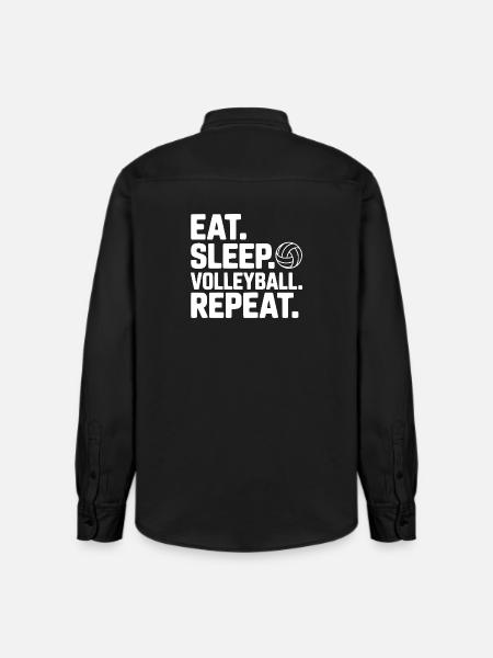 Eat. Sleep. Volleyball. Repeat. - Relaxed Fit Unisex Organic Shirt by Stanley/Stella - washed black