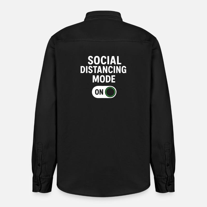 Mode de distanciation sociale activé - Chemise unisexe coupe décontractée bio Stanley/Stella - noir délavé